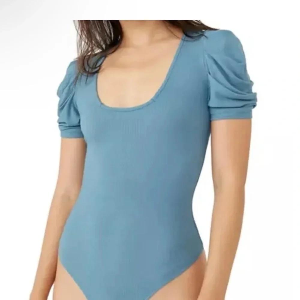 Intimately Free People So Fresh Puff Sleeve Bodysuit Size XS